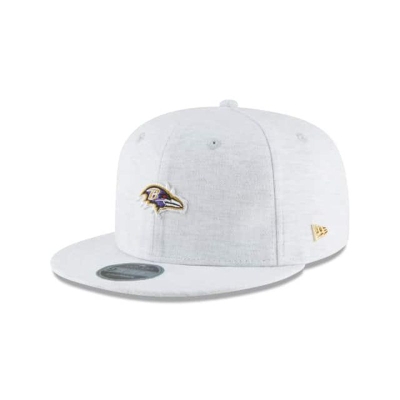 Grey Baltimore Ravens Hat - New Era NFL Micro Stitch 9FIFTY Snapback Caps USA8347051